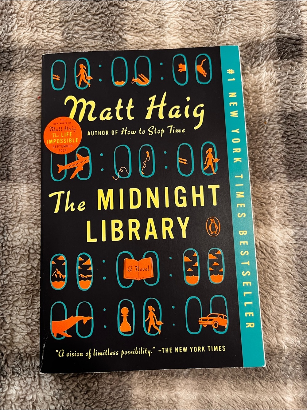 Matt Haig The Midnight Library Paperback - Black/Teal Cover